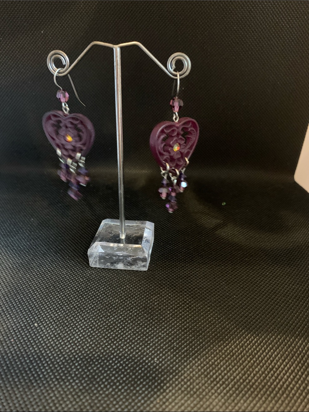 Tarina Tarantino Purple Heart Dangle Earrings - Women Jewelry